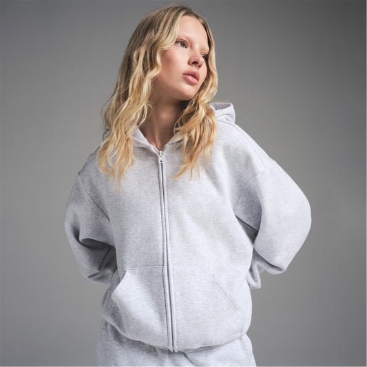 Womens Cotton Fleece Classic Zip Up Hoodie