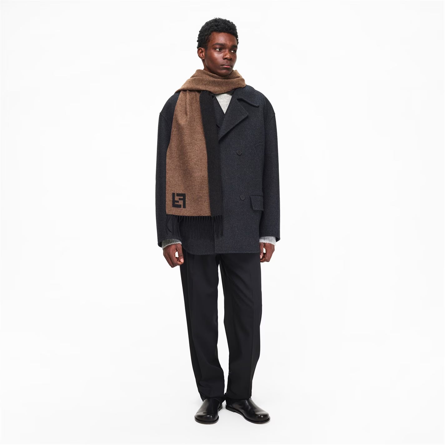 Mens FF Wool and Cashmere Scarf