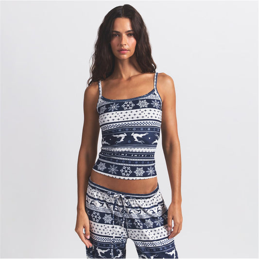 Womens Logo Plush Pointelle Cami