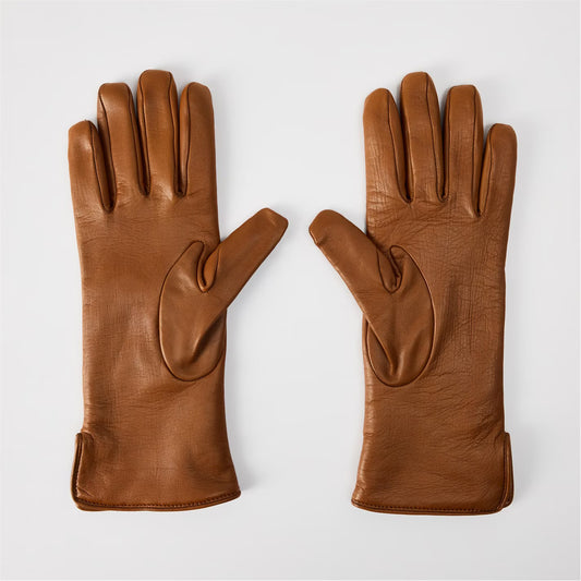 Women's GG Cuff Leather Gloves