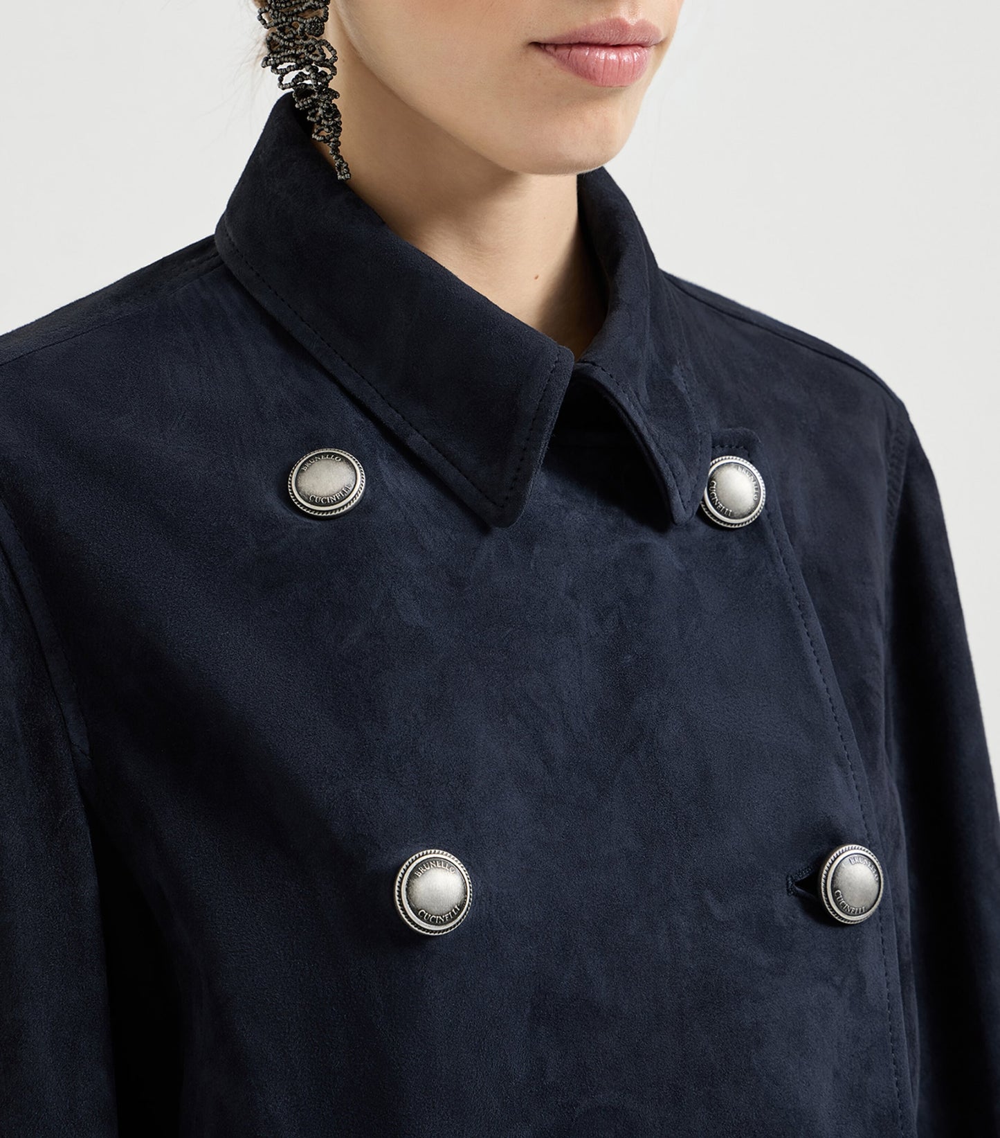 Suede Double-Breasted Jacket