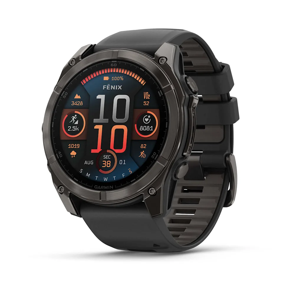 Garmin Fēnix 8 (51 mm, AMOLED Sapphire, Carbon‑Grey DLC Bezel, Black‑Pebble‑Grey Silicone Band)