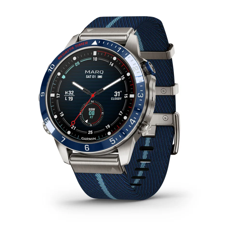 Garmin MARQ Captain (Gen 2) – 46 mm Titanium, AMOLED Touchscreen, Nautical Tool Watch