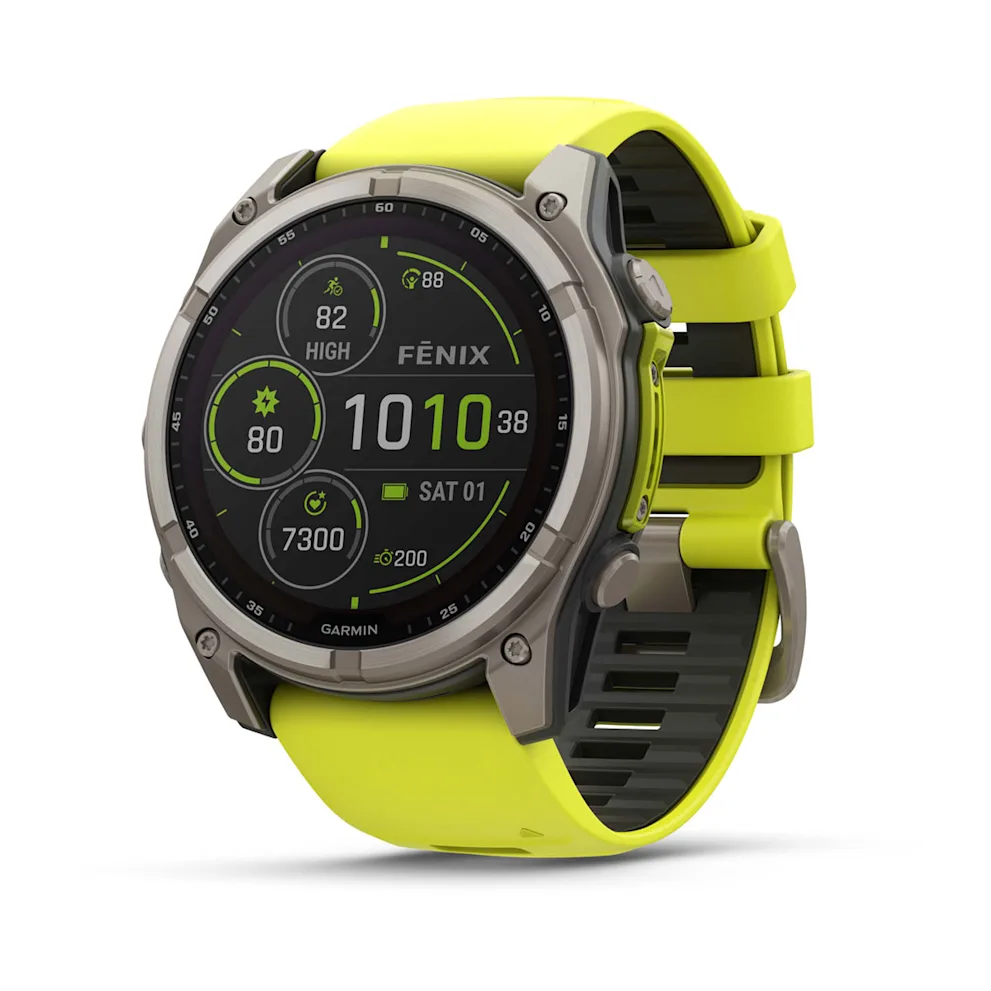 Garmin Fēnix 8 (51 mm, Solar Sapphire, Carbon‑Gray DLC Titanium Bezel, Black‑Pebble‑Grey Silicone Band)