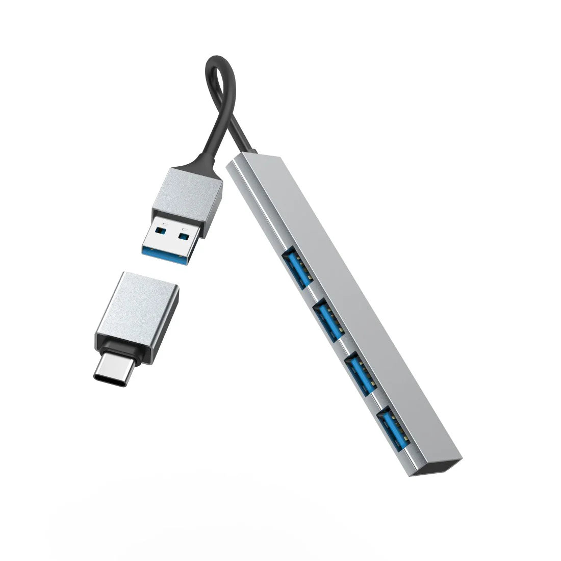 Hama Slim 4-Port USB-C 3.2 Hub, 5 Gbit/s with USB-C Adapter
