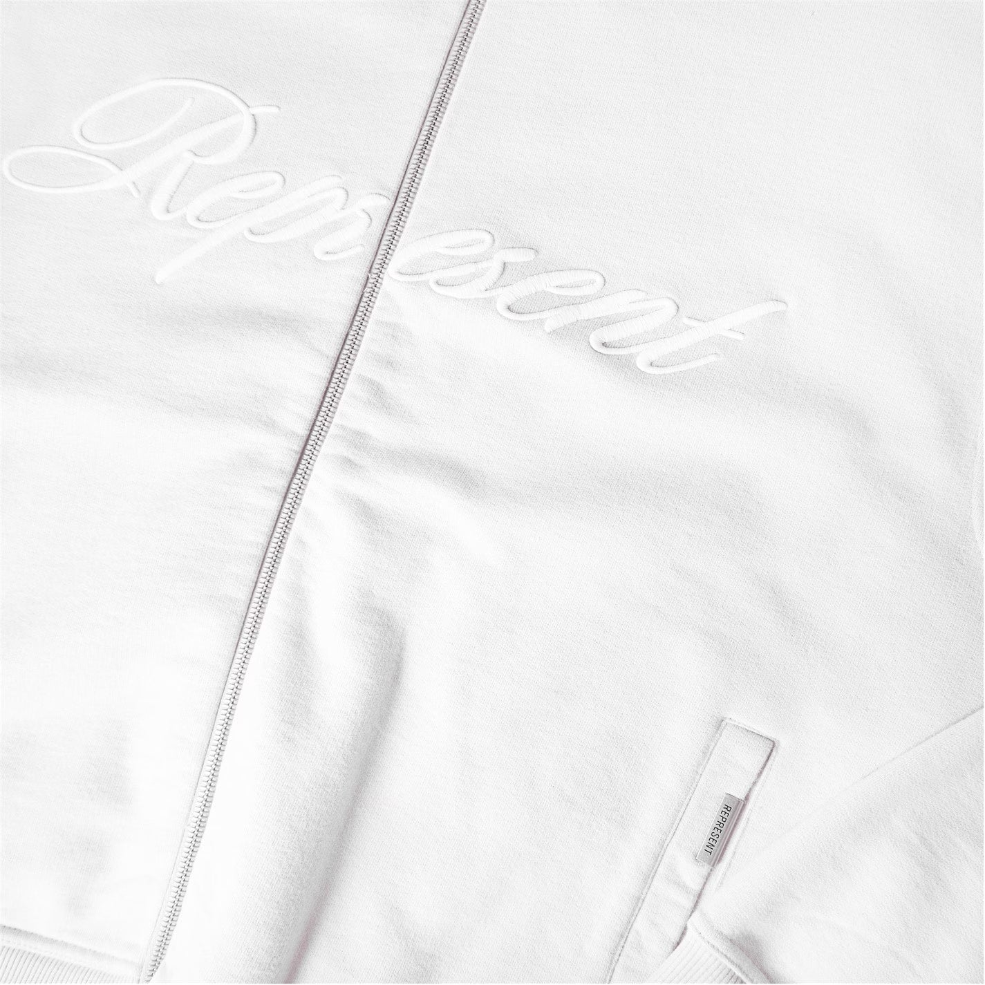 Men's Rep Script Logo Zipped Hoodie, Soft Cotton