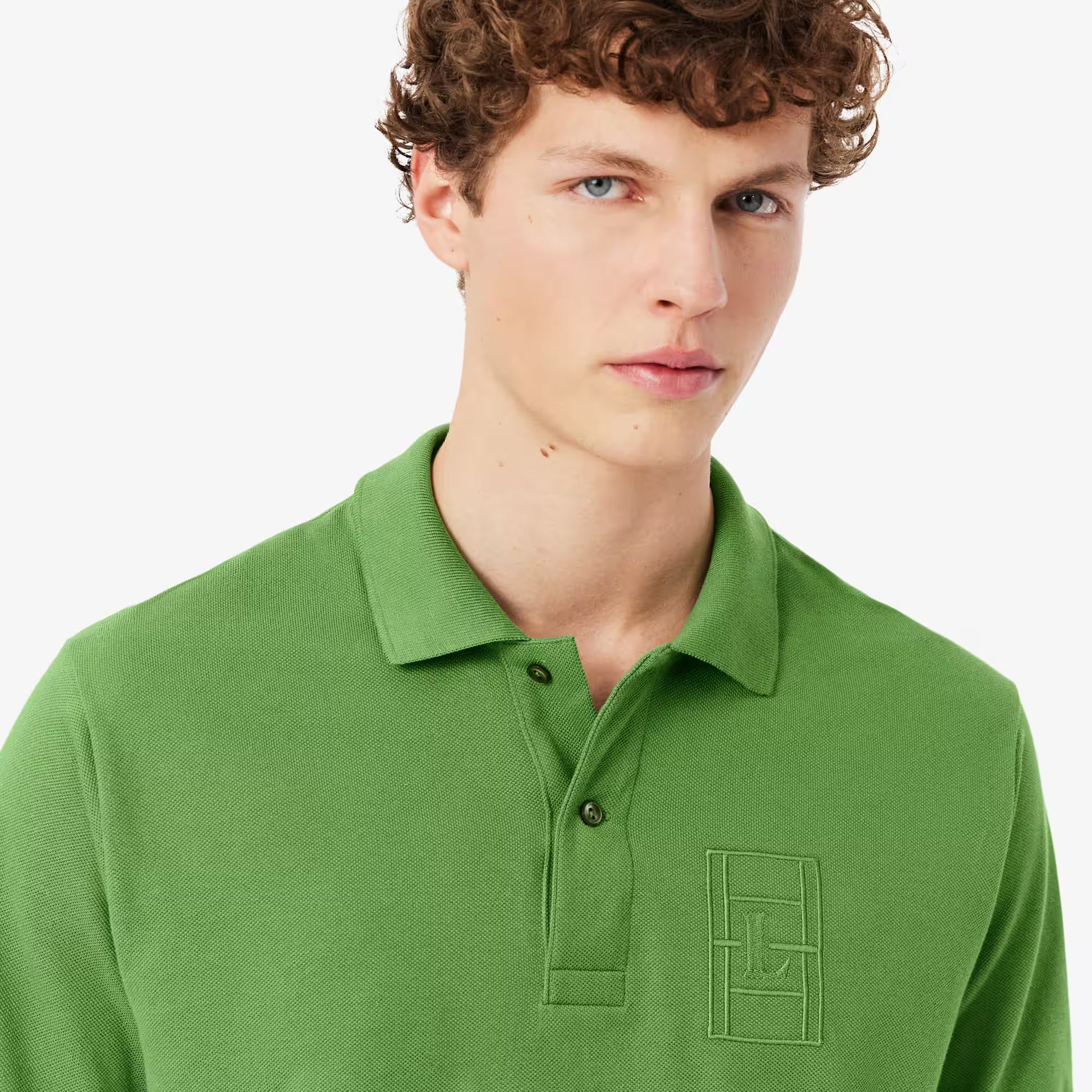 Classic Fit Embroidery Detail Petit Piqué Polo Shirt