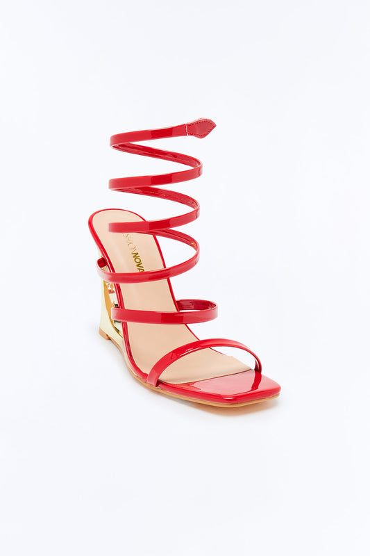 Phebes Wrap Up Novelty Wedges - Red