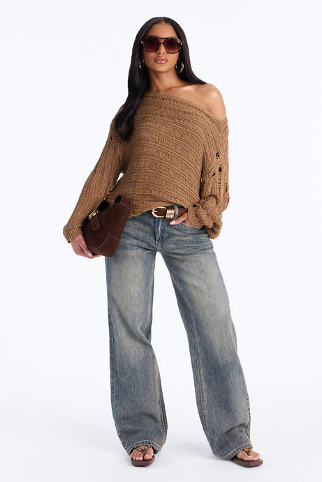 Cute As Ever Distressed Sweater - Olive
