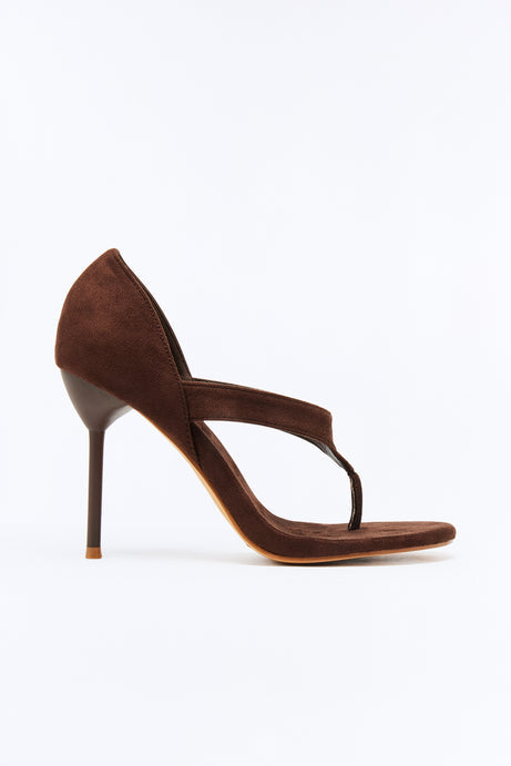 Devy Thong Stiletto Heels - Chocolate