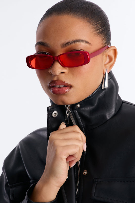 Fire Me Up Square Sunglasses - Red