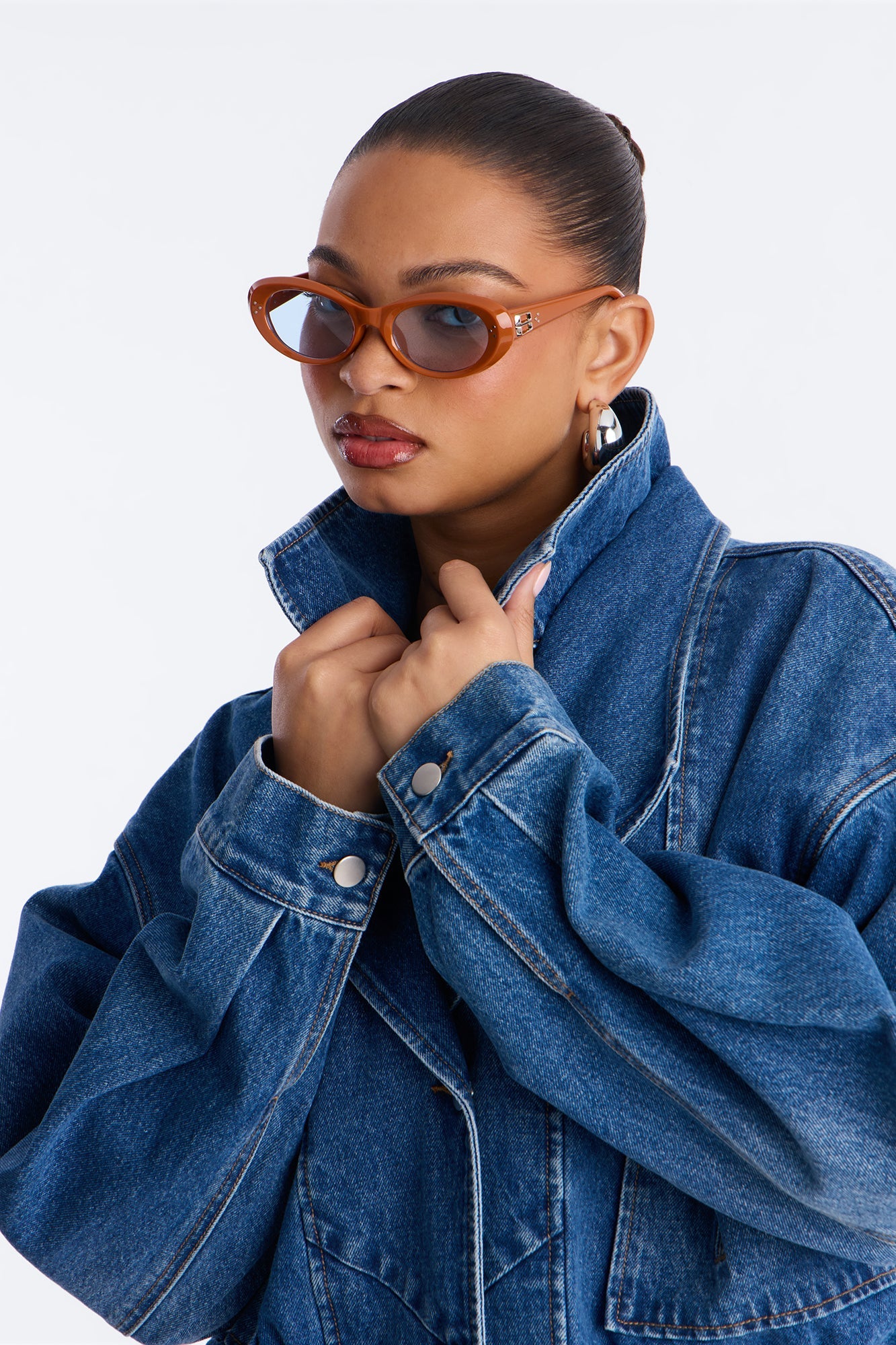 Midtown Round Sunglasses - Orange/combo