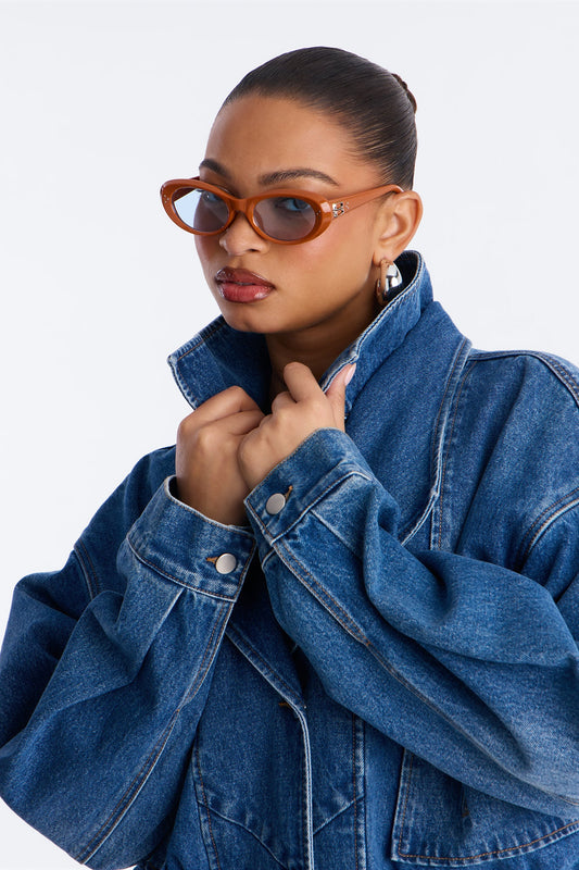 Midtown Round Sunglasses - Orange/combo