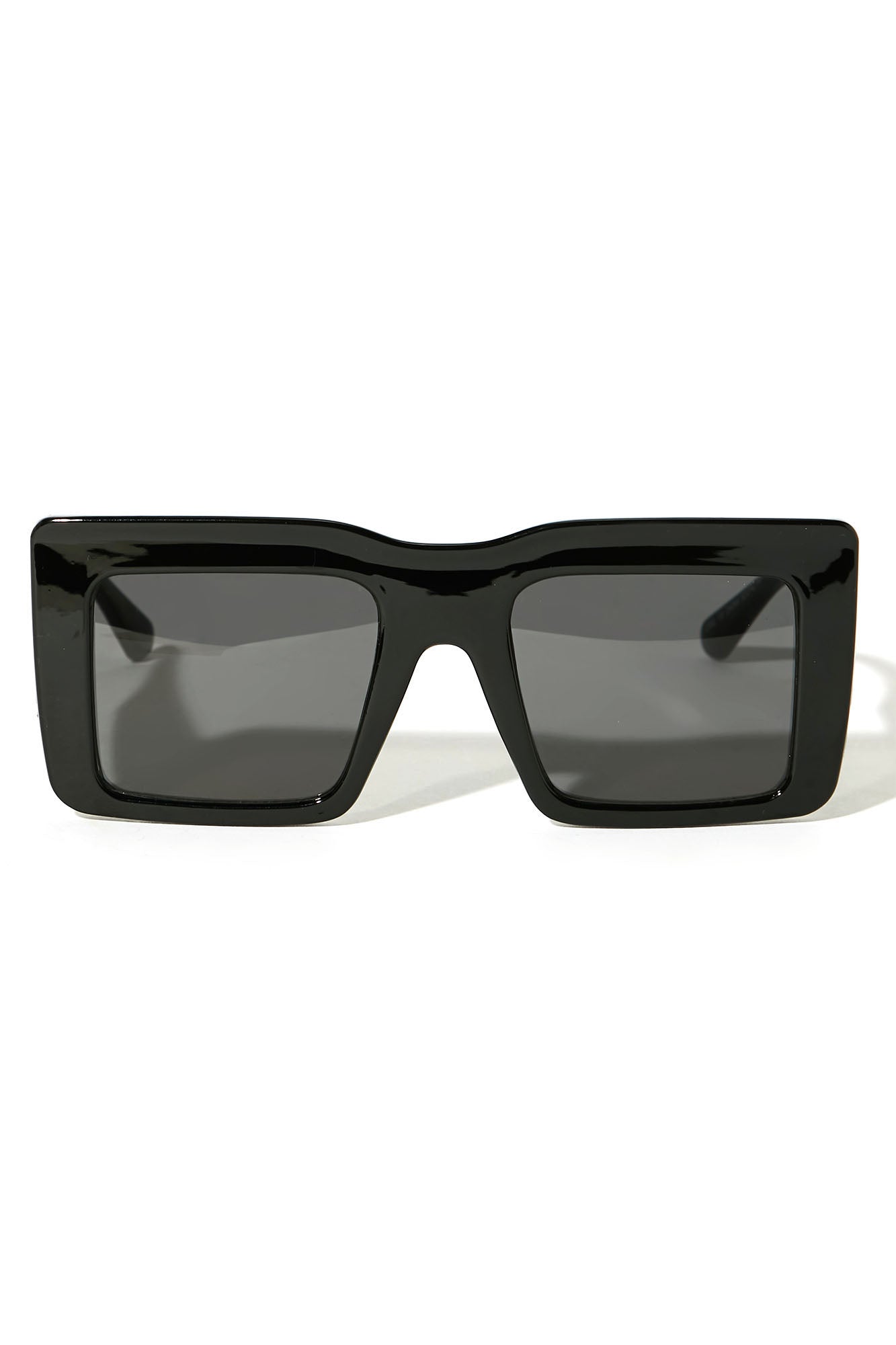 Chunky Flat Top Sunglasses - Black