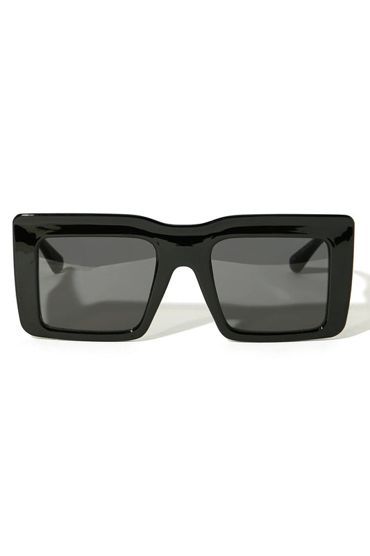 Chunky Flat Top Sunglasses - Black