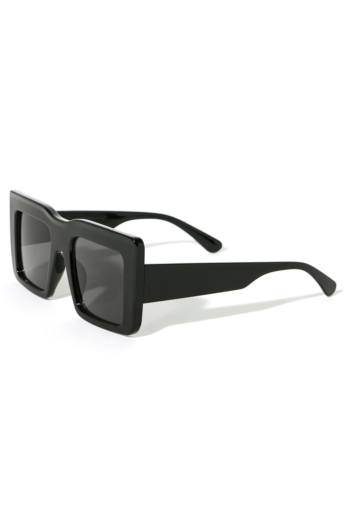 Chunky Flat Top Sunglasses - Black