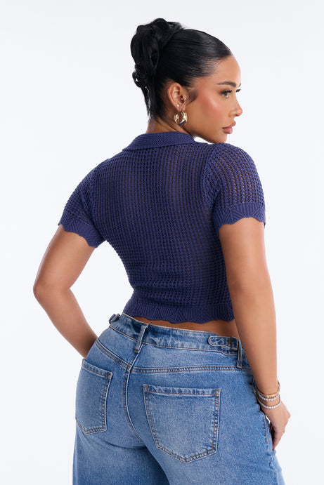 Jazzy Sweater Shirt - Navy