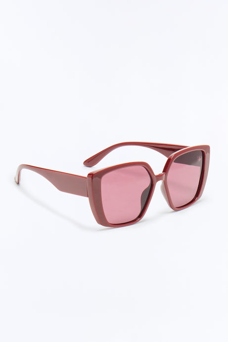 Michelle Cat Eye Sunglasses - Burgundy