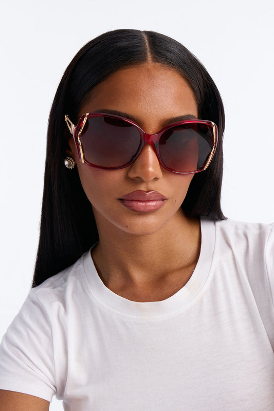 Candy Apple Round Sunglasses - Red/combo