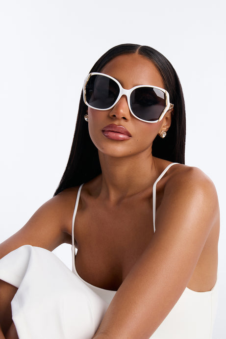 Candy Apple Round Sunglasses - White
