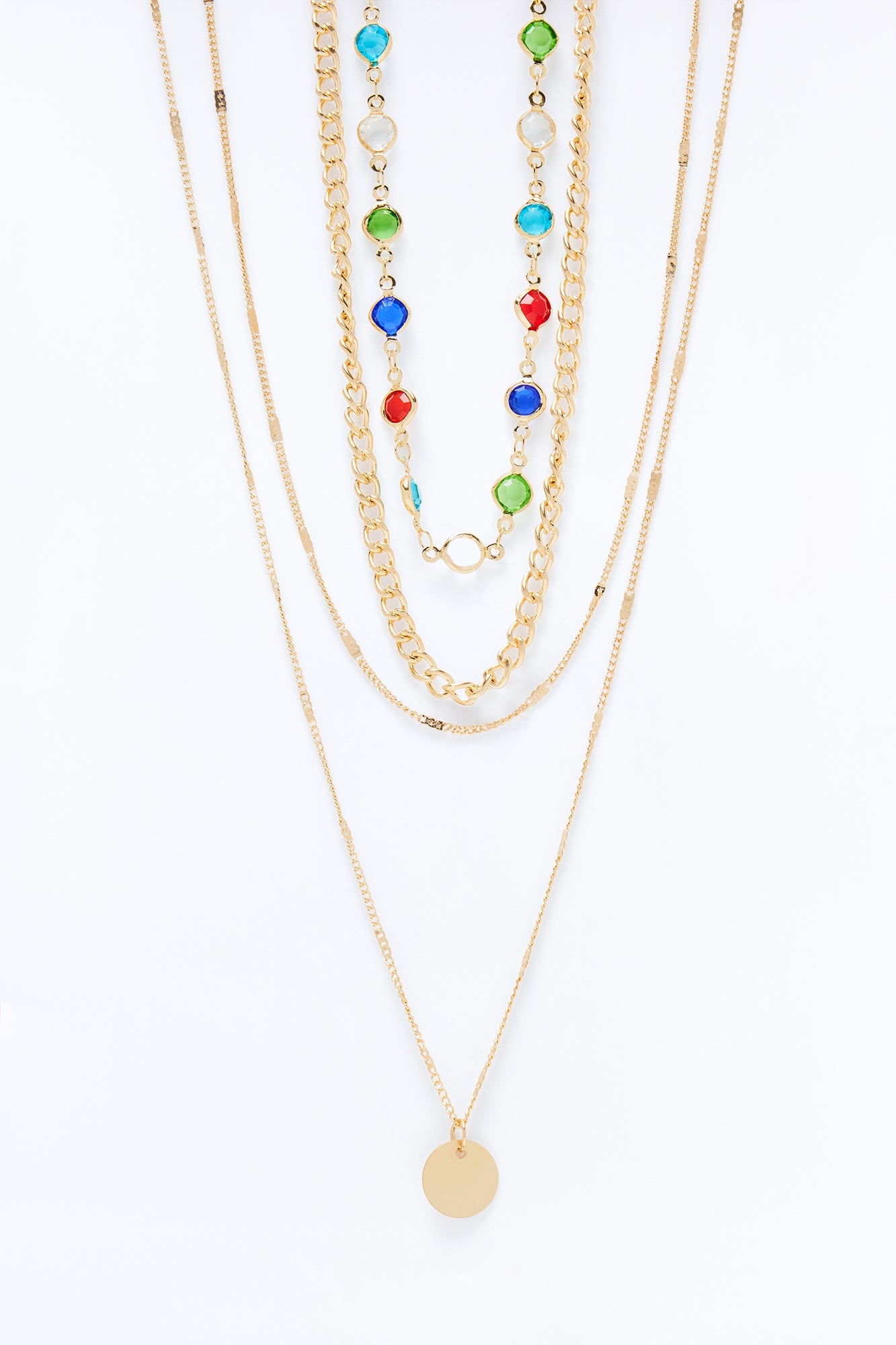 Pure Radiance Layered Neckalce - Gold/Multi