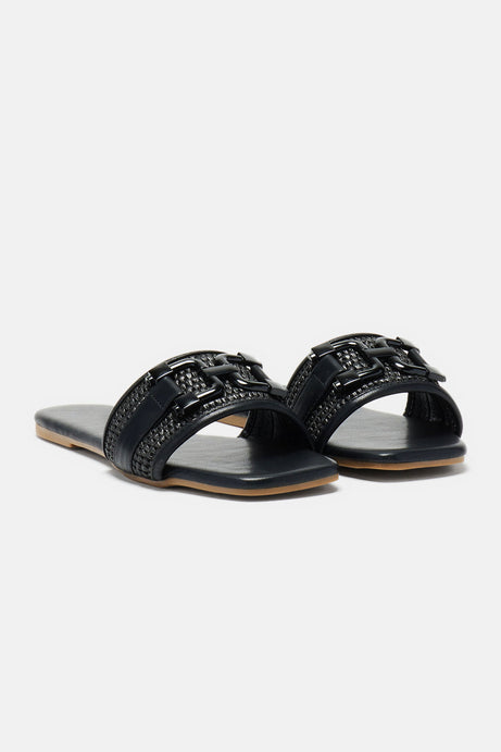Sunday Strolls Flat Sandals - Black