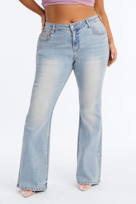 Broke The Code Compression Stretch Bootcut Jeans - Vintage Wash