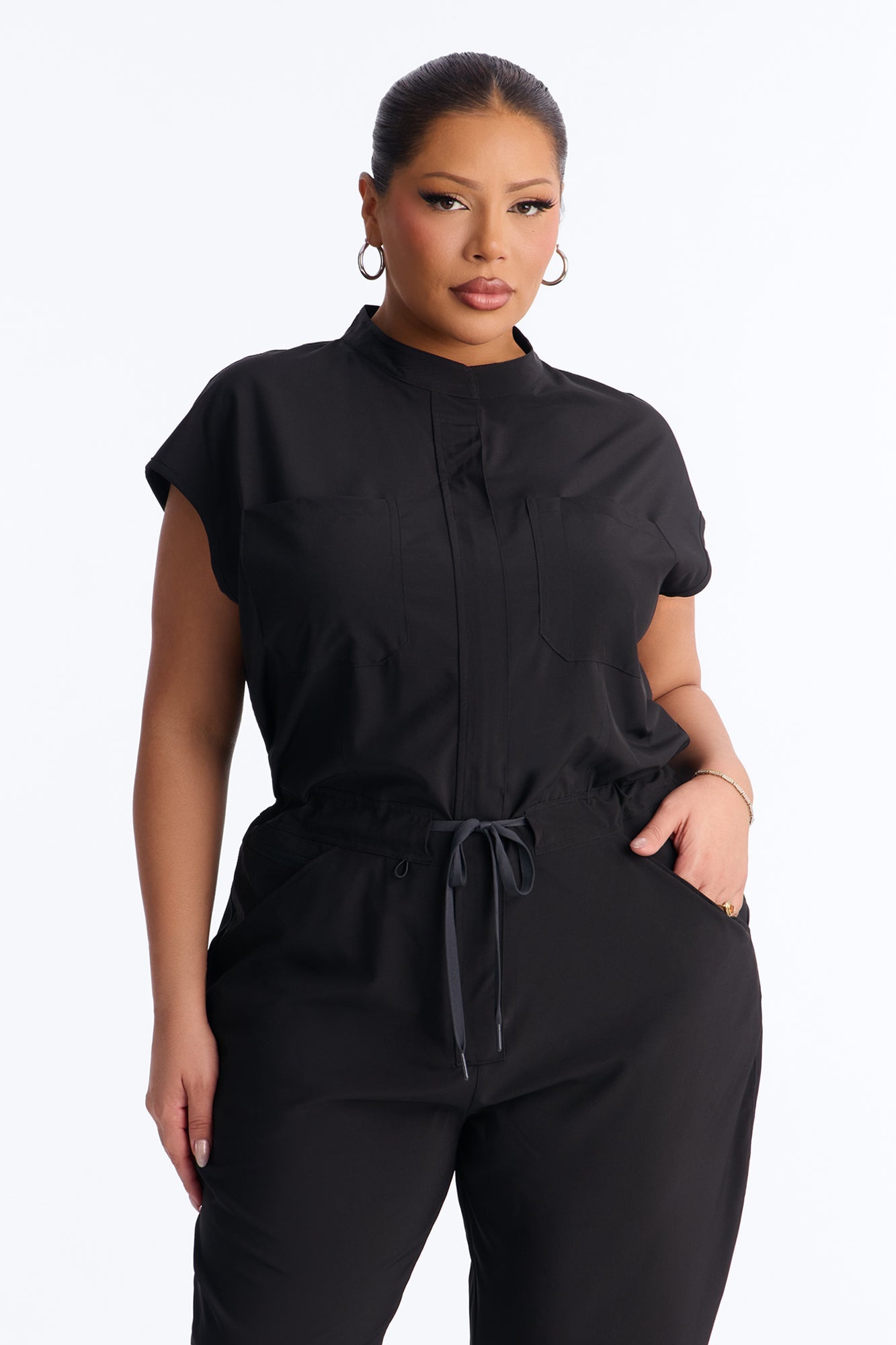 Ready Next Shift Stretch Scrub Jumpsuit - Black
