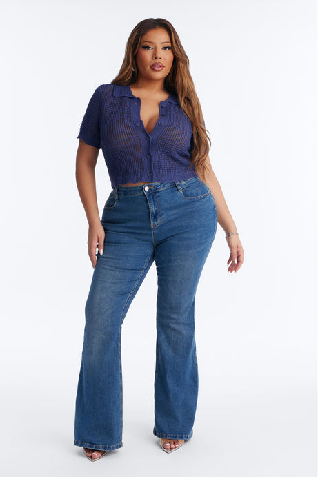 Jazzy Sweater Shirt - Navy