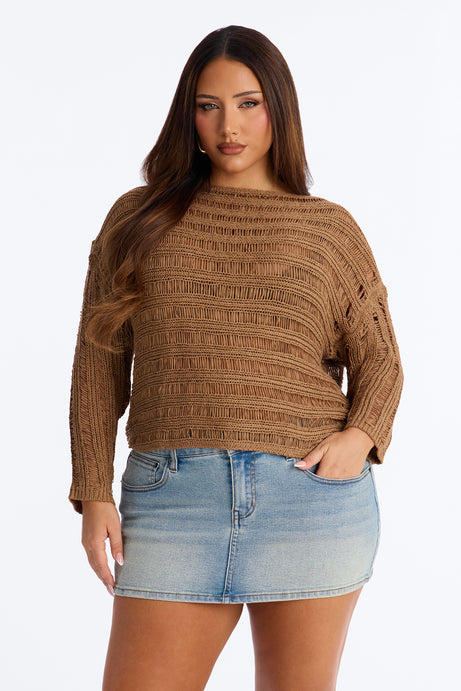 Cute As Ever Distressed Sweater - Olive