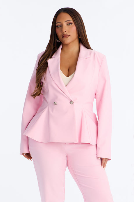Mielle Peplum Blazer - Light Pink