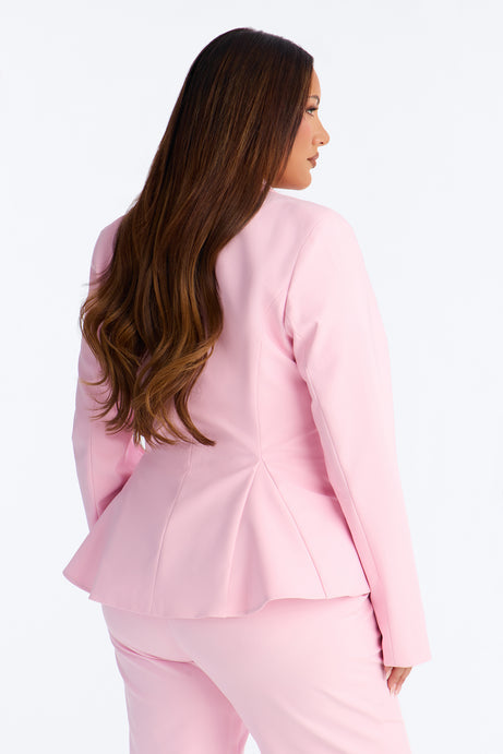 Mielle Peplum Blazer - Light Pink
