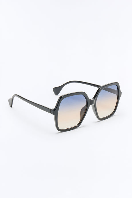 Chic Cursing Square Sunglasses - Black