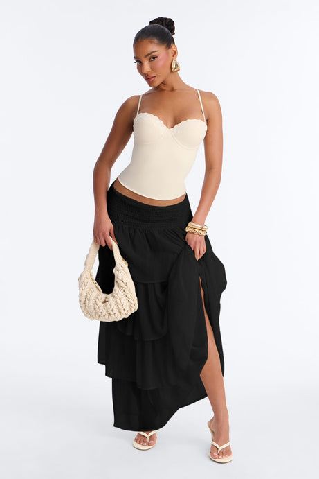 Bohemian Goddess Chiffon Tiered Ruffle Maxi 40"