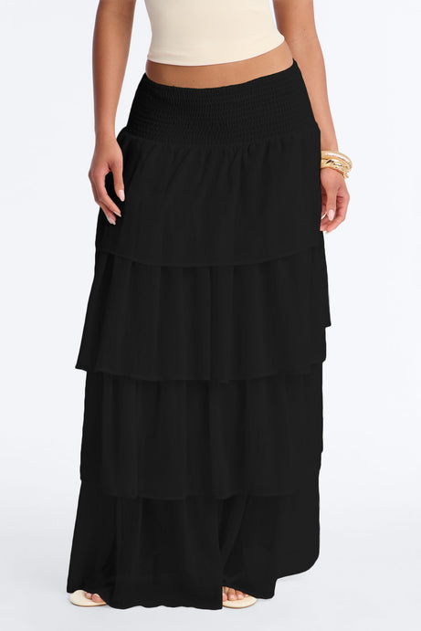 Bohemian Goddess Chiffon Tiered Ruffle Maxi 40"