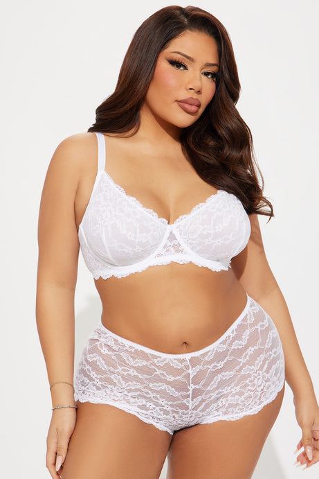 Nova Lace Unlined Bra - White