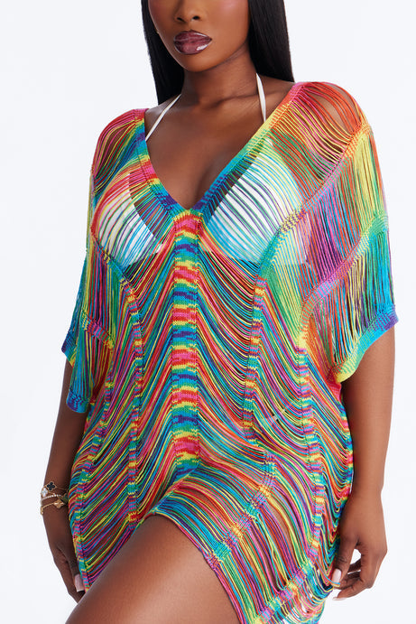 Elizabeth Crochet Cover Up Dress - Multi Color
