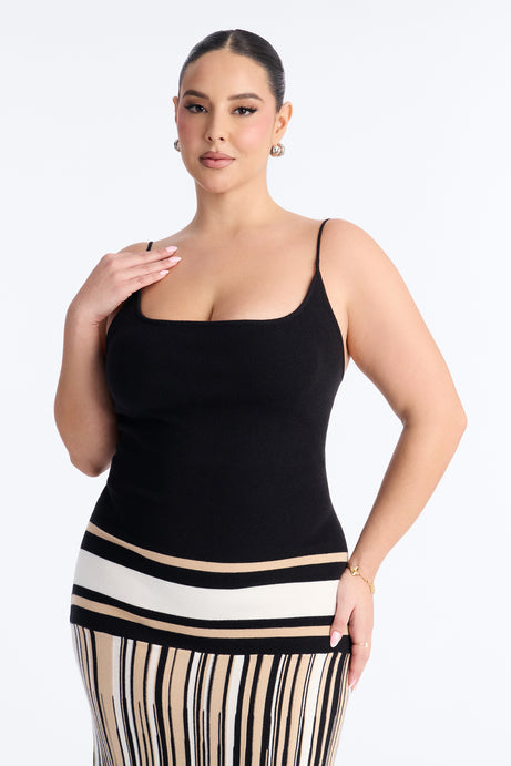 Kara Striped Sweater Maxi Dress - Black/combo