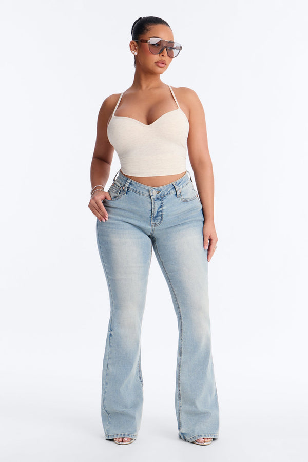 Broke The Code Compression Stretch Bootcut Jeans - Vintage Wash