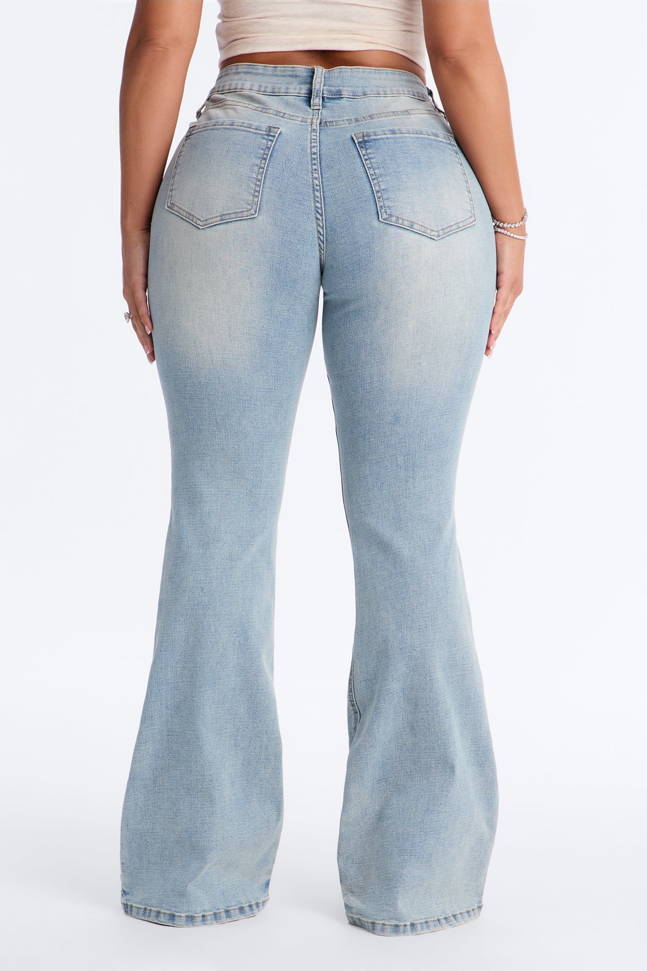 Broke The Code Compression Stretch Bootcut Jeans - Vintage Wash