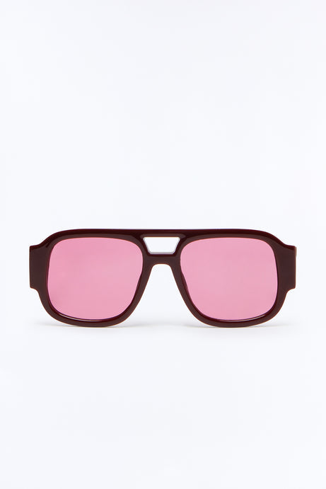 Jet Set Aviator Sunglasses - Burgundy