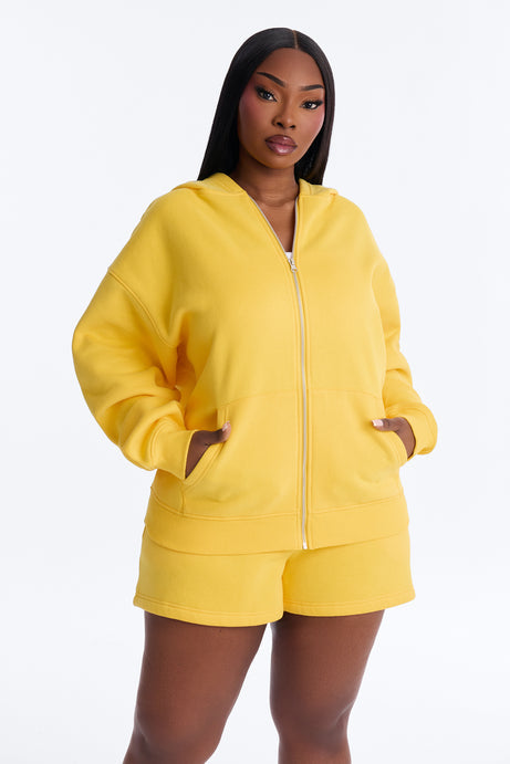 Play No Games Sweatshirt Zip Up - Yellow