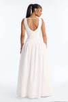 Everly Drop Waist Button Up Maxi Dress - White