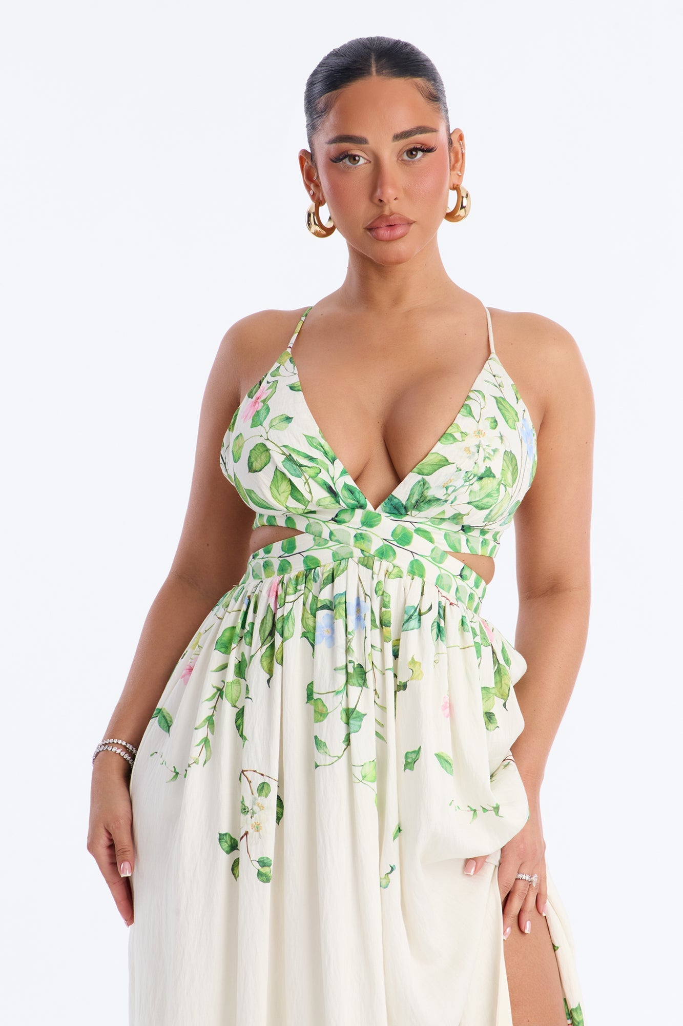 Dainty Love Linen Maxi Dress - Ivory/combo