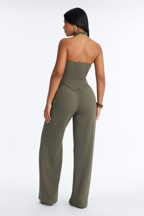 Mariana Halter Pant Set - Olive
