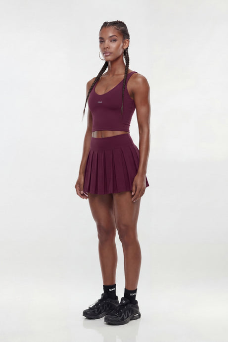 ProStretch™ Pleated Mini Skort - Merlot