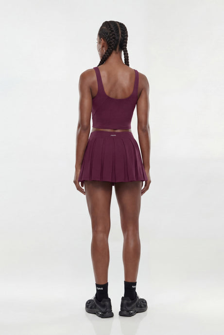 ProStretch™ Pleated Mini Skort - Merlot