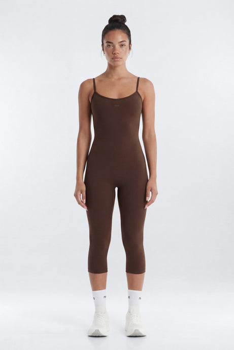 CloudForm™ 17″ Low Back Capri Jumpsuit - Brown