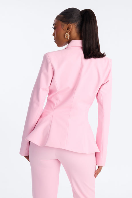 Mielle Peplum Blazer - Light Pink