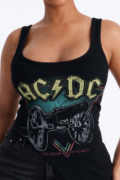 ACDC Long Asymmetrical Tank - Black
